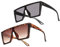 Weinsamkeit 2 Paare Mode Übergroß Sonnenbrillen Flat Top Vintage Quadrat Sonnenbrille, Sonnenbrille Square UV400 für Damen Herren