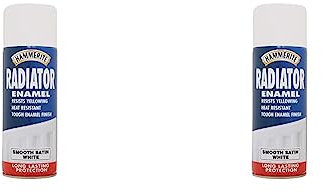 Hammerite 5092847 400ml Radiator Enamel Aerosol - Satin White (Pack of 2)