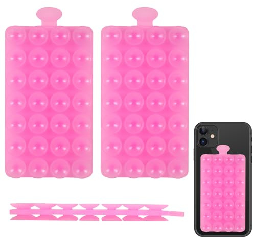 BOXOB 2 Pz Supporto per Telefono con Ventosa, Supporto per Telefono con Ventosa Bifacciale in Silicone Mani Libere Presa Adesiva per Telefono per Video e Selfie, Eccellente Capacità di Assorbimento