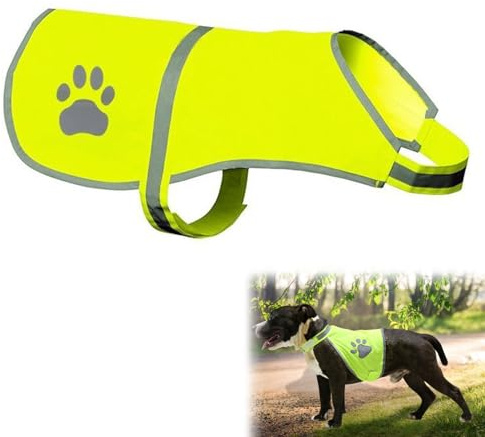 Gilet Réfléchissant pour Chien,Chiens Sécurité Harnais Vestes,Vêtements Petit Grands Chiens Gilet de Sécurité Réfléchissant,Haute Visibilité,pour Promenades Nocturnes Activités Extérieures,Taille(L)