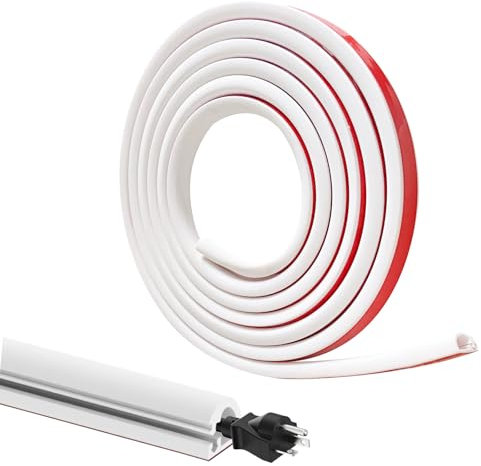 3 Metri Mini Canalizzazione per Cavi, Passacavo in PVC Morbido,Nastro Autoadesivo Copricavo,Per Cavi Sul Pavimento Della Parete, Nastro Autoadesivo Già Incorporato, 14mm×10mm