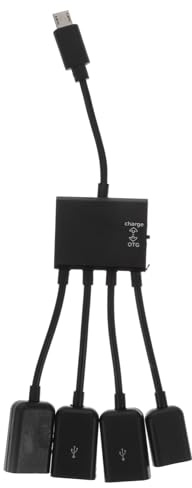 Concentrador Micro USB 2.0 Negro Abs de 4 Puertos OTG | Expansión Multipuerto, para Smartphone y Memoria Usb, Función de Transferencia