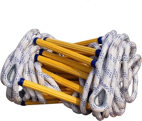 Feuerleiter – Wiederverwendbare Nylon-Strickleiter mit Karabinern für mehr Sicherheit, ideal für den Heimgebrauch, Balkone, Notsituationen, langlebige und tragbare Fluchtlösung.