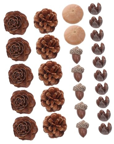 Cabilock Pigne Decorative Naturali Mini Pigne per Ghirlande e Centrotavola Accessori Fai da Te Autunnali e Natalizi Steli