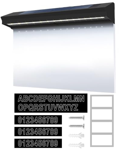 Numeri civici a energia solare, cartelli in acrilico personalizzati con indirizzo LED, numero civico esterno, impermeabile, alimentato a energia solare, 2 modalità illuminate, per giardino