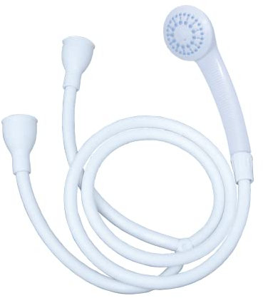 Blue Canyon Lunar Double Tap Shower Spray| Bathroom Accessory| Premium Shower Attachment for Bath taps| Push-on-Fitting| Suitable for Round & Oval Taps| Shower Head for Bathroom| ~1.2 Meters| (White)