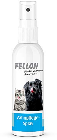 Fellon Zahnpflege für Hund & Katze - Dentalspray gegen Mundgeruch, Alternative zur Zahnbürste - natürlich & nachhaltig - Mundhygiene, Hundepflege, hilft bei Zahnstein & Zahnbelag - 100 ml Spray