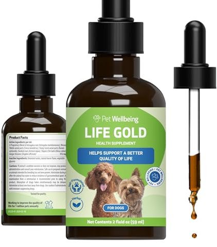 Pet Wellbeing Life Gold for Dogs - Supports Detoxification & Healthy Immune Defenses, Astragalus, Burdock, Sheep Sorrel - Pet Wellbeing Vet-Formulated Holistic Supplement – 2 oz (59 ml)