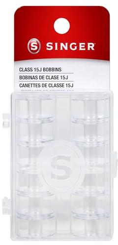 SINGER 06543 Class 15J Bobbins, Transparent, 12-Count