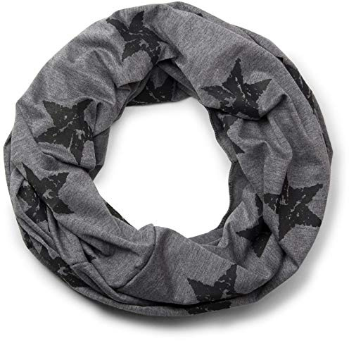 styleBREAKER Loop Schlauchschal mit Sterne Print im Vintage Look, weich und warm, Unisex 01018079, Farbe:Dunkelgrau
