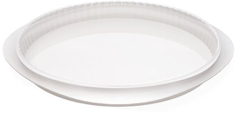 Lékué Crystal Silicone Moule à Tarte 28 cm Blanc Translucide