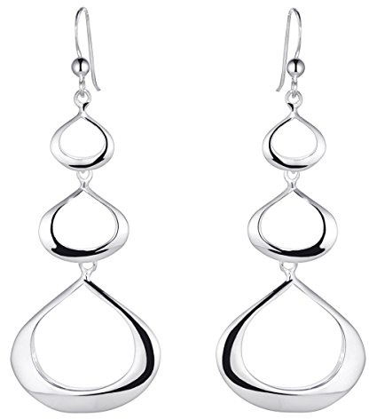 Schicke Tropfen Ohrhänger Silber 925 Damen Ohrringe hängend SO-50 | lange Pendelohrringe leicht und hautfreundlich von MATERIA by Matthias Wagner