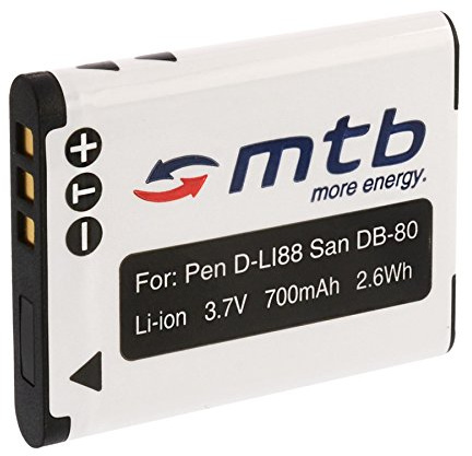 Batterie D-Li88 pour Pentax Optio H90, P70, P80, W90, WS80 / Sanyo DB-L80...+ Voir liste!