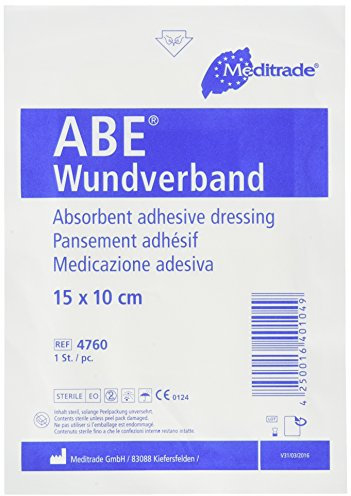 Meditrade Apósitos estériles 4760 Abe, 15 cm de largo x 10 cm de ancho (50 unidades)