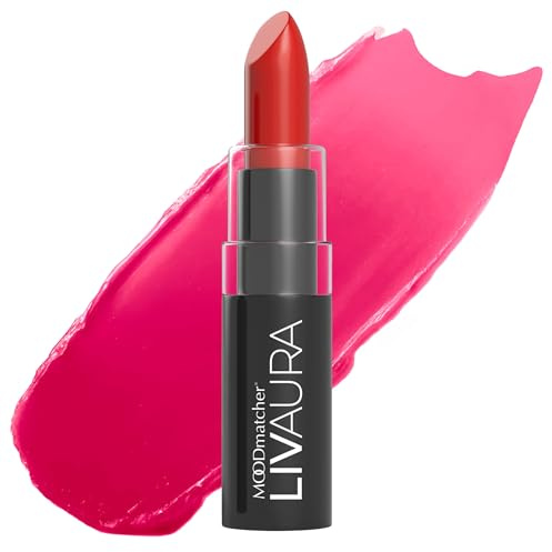 MOODmatcher LIVAURA Long Lasting Lipstick for Women – Color Changing Moisturizing Cream Lipsticks, Smudge Proof Lip Stick, Easy to Apply Lip Makeup, Made in USA (Red)