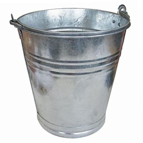 Zinkeimer 12 Liter Metalleimer Wassereimer Blumenkübel Verzinkt Pflanzeimer | BURI Blecheimer als Dekoeimer und Pflanzkübel mit Henkel im Vintage-Design für Garten, Terrasse und Wohndekoration