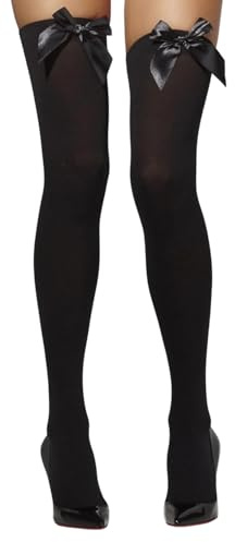 Smiffys Thigh High Stockings Black with Bow