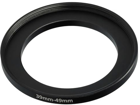 vhbw Anillo Adaptador Step Up de 39 mm a 49 mm para Objetivo de la cámara | Adaptador de filtro, metal, negro