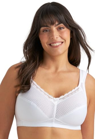 Miss Mary of Sweden Diamond Womens Full Cup Supportive Non-Wired Bra 36DD White
