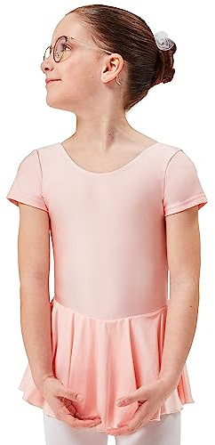 tanzmuster Ballettkleid Mädchen Kurzarm - Marina - Größe 92-170 - glänzendes Lycra - Ballett Trikot für Kinder