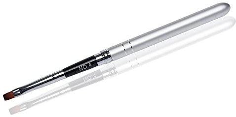 Pinceau professionnel pour gel UV en cheveux naturels - Taille 4 - Pour nail art - Argenté