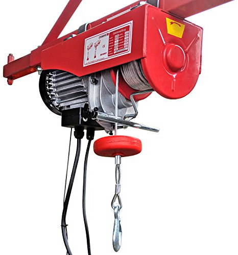 CROSSFER PA600A Elektrischer Seilhebezug 230Volt für 300kg/600kg Last Seilwinde mit Umlenkrolle als Flaschenzug Seilzug 12 Meter Hubhöhe Hebezug Lastkran