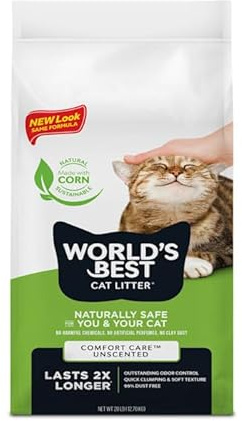World's Best Litière pour Chat 28 LB (12,7 kg) Original Comfort Care sans Parfum