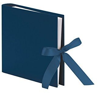 Rössler Papier 13161147906 - Raccoglitore ad anelli per foto con fiocco S.O.H.O., 230 x 210 mm, 50 pagine, Navy, 1 pezzo