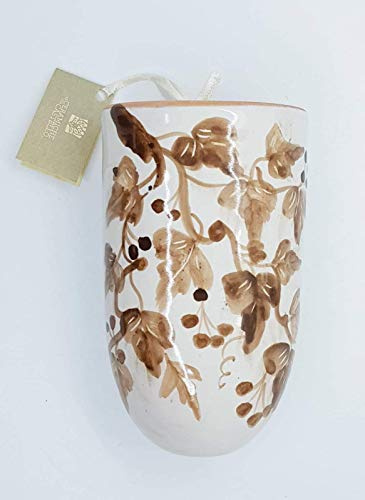 Umidificatore per Termosifoni + Gancio ad S Ceramica Handmade Le Ceramiche del Castello Made in Italy (Edere marroni)