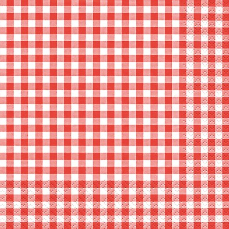 20 Servietten Karo rot/kariert/zeitlos 33x33cm