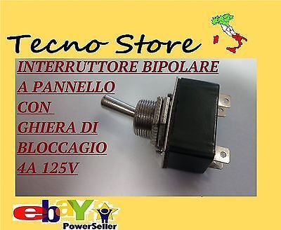INTERRUTTORE BIPOLARE DA PANNELLO A LEVA 4A 125V A LEVETTA ON-OFF