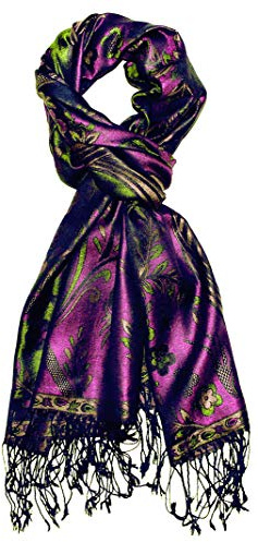 Lorenzo Cana Herren Schal Schaltuch jacquard gewebt 100% Seide 70 x 190 cm Paisley Muster Seidenschal Seidentuch Seidenpashmina harmonische Farben