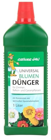 Grüner Jan Flüssigdünger 1L mit Spurenelementen für Zimmer-, Balkon- und Gartenpflanzen