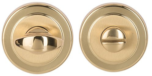 Alpertec 32885620K1 WC Rosette mit Sperrriegel in Messing poliert Ø 55 mm Drückergarnitur Türdrücker Türbeschläge Neu