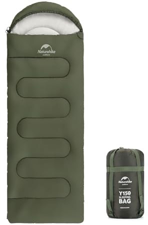 Naturehike Umschlagschlafsack, 3-Jahreszeiten-Deckenschlafsack mit Kleinem Packmaß, Ultraleichter Wasserdichter Deckenschlafsack, 220 X 85 cm Spleißbarer Schlafsack für Erwachsene(Grün L)