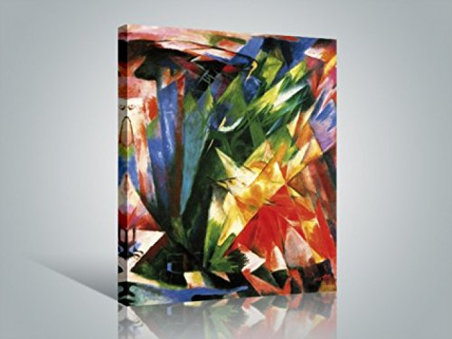 1art1 Franz Marc Poster Die Vögel, 1914 Bilder Leinwand-Bild Auf Keilrahmen | XXL-Wandbild Poster Kunstdruck Als Leinwandbild 80x60 cm