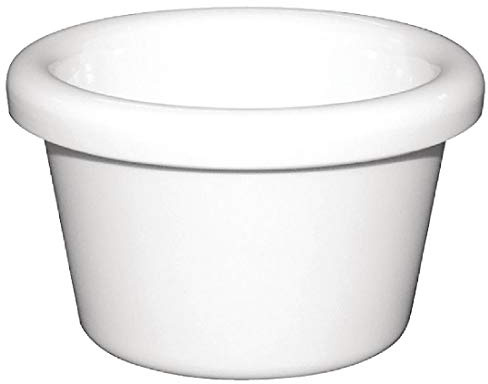 Olympia Kristallon Melamine Plain Ramekins 1.5oz (Pack of 12), White | Resists chipping and stains; built for busy commercial catering environments to hold sauces, dips and condiments.