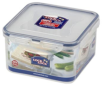 LocknLock PP Classic Frischhaltedose mit Serviereinsatz, 1,2 L, 155 x 155 x 87 mm, 100 % luft- und wasserdicht, Cleveres Verschluss-System, Vorratsdose Kühlschrank & Gefrierfach
