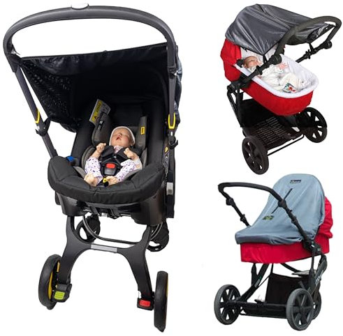 Universelles Sonnensegel Kinderwagen (0-6 Monate) |Kinderwagen Sonnenschutz, der 97,5 % der UV-Strahlen Blockt und den Schlaf Ihres Babys Verbessert | SnoozeShade Original Deluxe