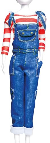 DRESS YOUR DOLL Mini Schneiderpuppe Nähset Anfänger Mit Stoff TILLY JEANS Modepuppen Kleidung Nähen Lernen für Kinder Kreatives Hobby für Zuhause ca. 30 x 39 cm Modedesign Puppe Fashion Design Kit
