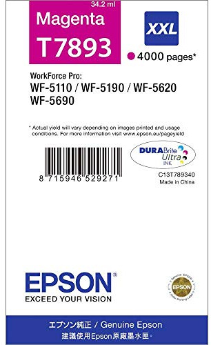 Epson C13T789340 - Tóner para impresoras láser, 4000 páginas, Color Magenta, Ya Disponible en Amazon Dash Replenishment