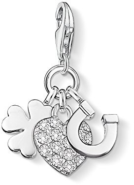 Thomas Sabo Damen Charm-Anhänger Herz Hufeisen Kleeblatt Charm Club 925 Sterling Silber 0870-051-14