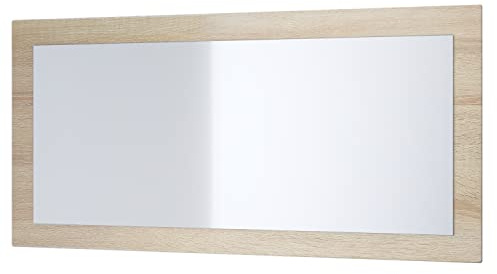 Vladon Spiegel Lima, Made in Germany, Wandspiegel mit Rahmen im modernen Stil, Eiche sägerau (89 x 45 cm)