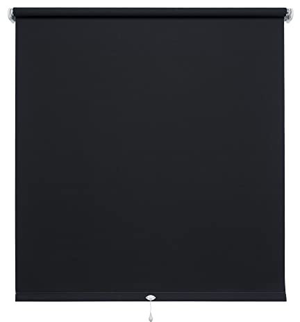 JalousieCrew Springrollo Schnapprollo Rollo Schwarz Breite 60-200 cm Länge 180 cm Blickdicht Blickschutz (200 x 180 cm)