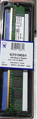 Kingston KCP313NS8/4 - Memoria RAM para Ordenador de sobremesa de 4 GB (1333 MHz, DDR3, 1.5V, CL9, 240-pin UDIMM)