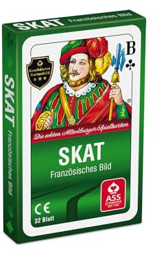 Skat-französsisches Bild in Faltschachtel (32 Spielkarten + Deckblatt)