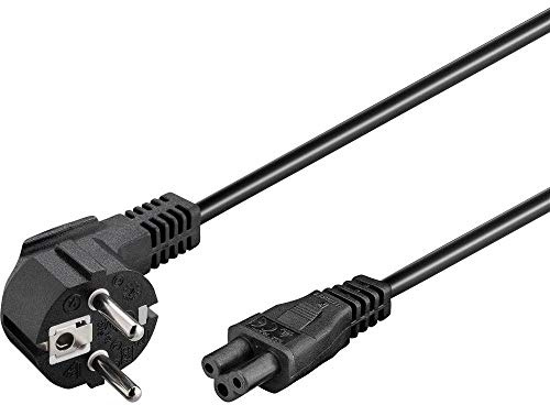 Goobay 68004 90 Grad Stromkabel 1,8 Meter / Netzkabel mit Micky Maus Stecker / 90° abgewinkelter Schutzkontaktstecker auf IEC 320 C5 Buchse / 1,8m