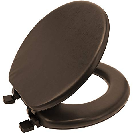 Ginsey Cushioned Soft Toilet Seat for Stylish Bathroom Décor, Chocolate Brown, Standard