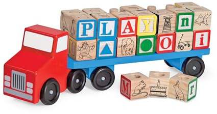 Melissa & Doug 15175 ABC Laster aus Holz mit Alphabet Holzklötzen