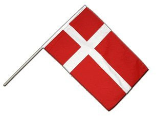 Flaggenfritze® Große Stockflagge Schwenkflagge Dänemark 60 x 90 cm